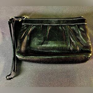 Coach Wristlet- Black Leather 